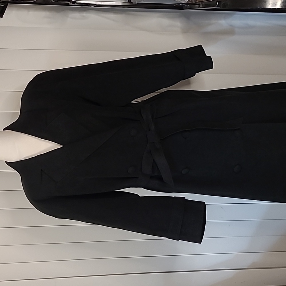 Elegant Black Double-Breasted Women's Coat